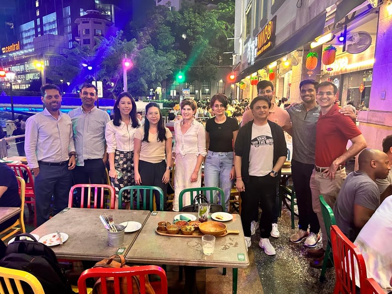 Cohort welcome dinner at Clarke Quay, Singapore