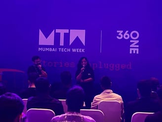 Roli Gupta, the Founder and CEO of Babblebots, at a session in Mumbai Tech Week.