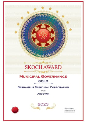 Berhampur Municipal Corporation awarded GOLD in Municipal Governance at the SKOCH Summit