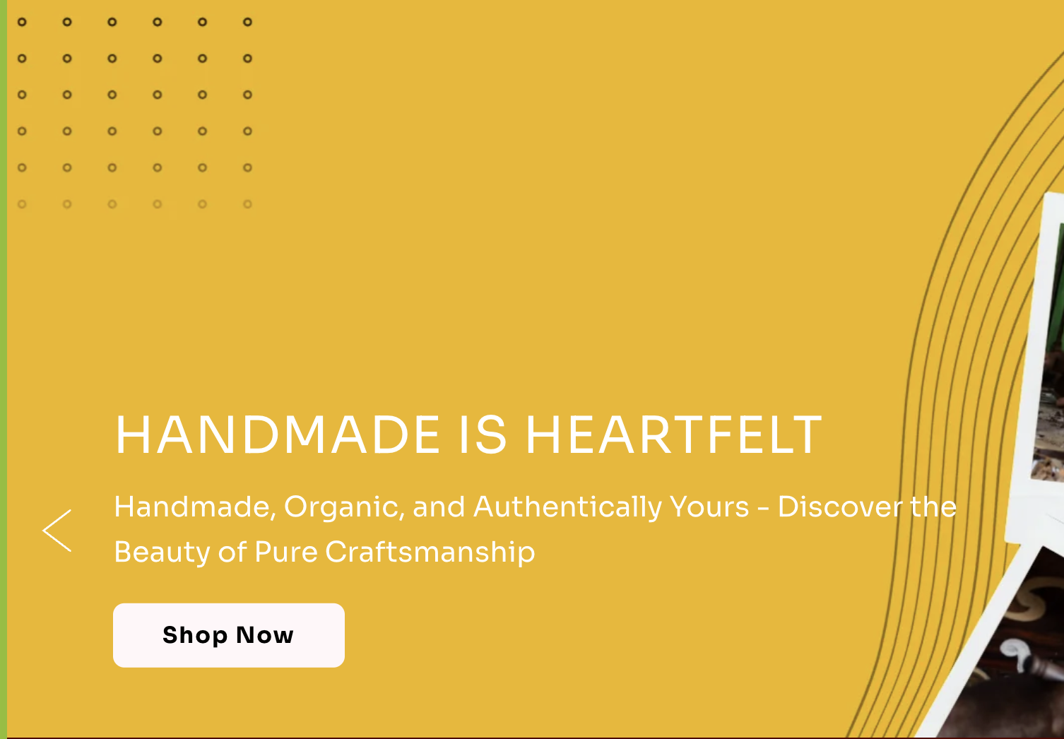 Kreate website displaying handmade is heartfelt