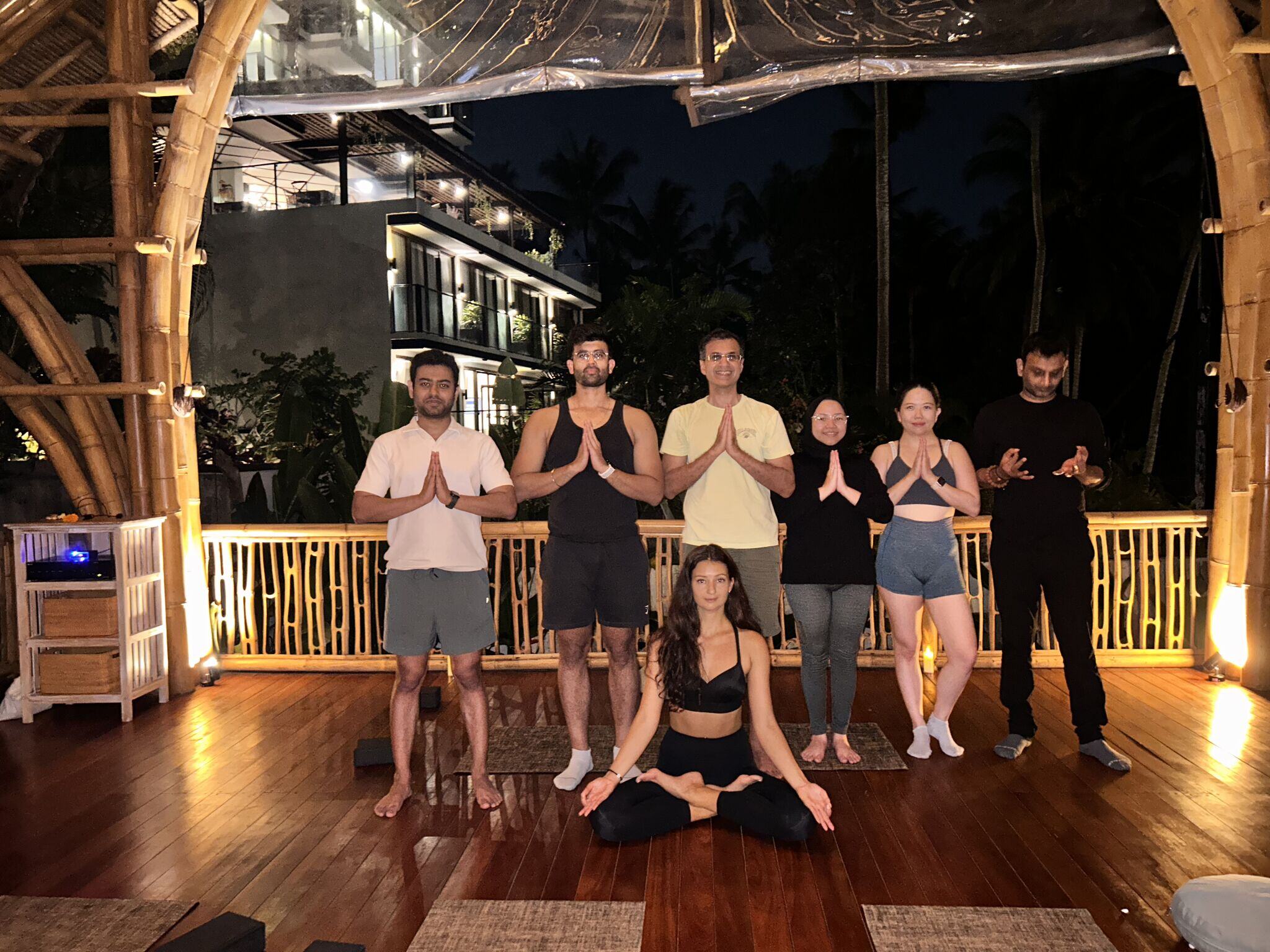 Yoga session in Bali with the cohort