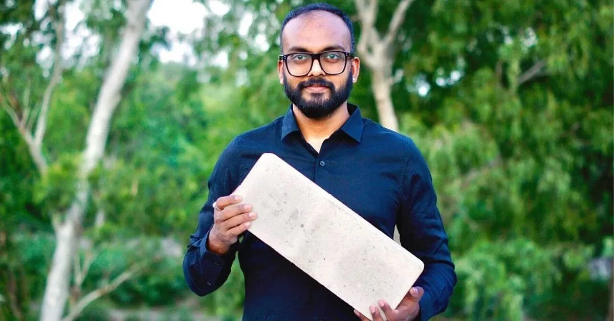 greenjams founder holding ecofriendly brick